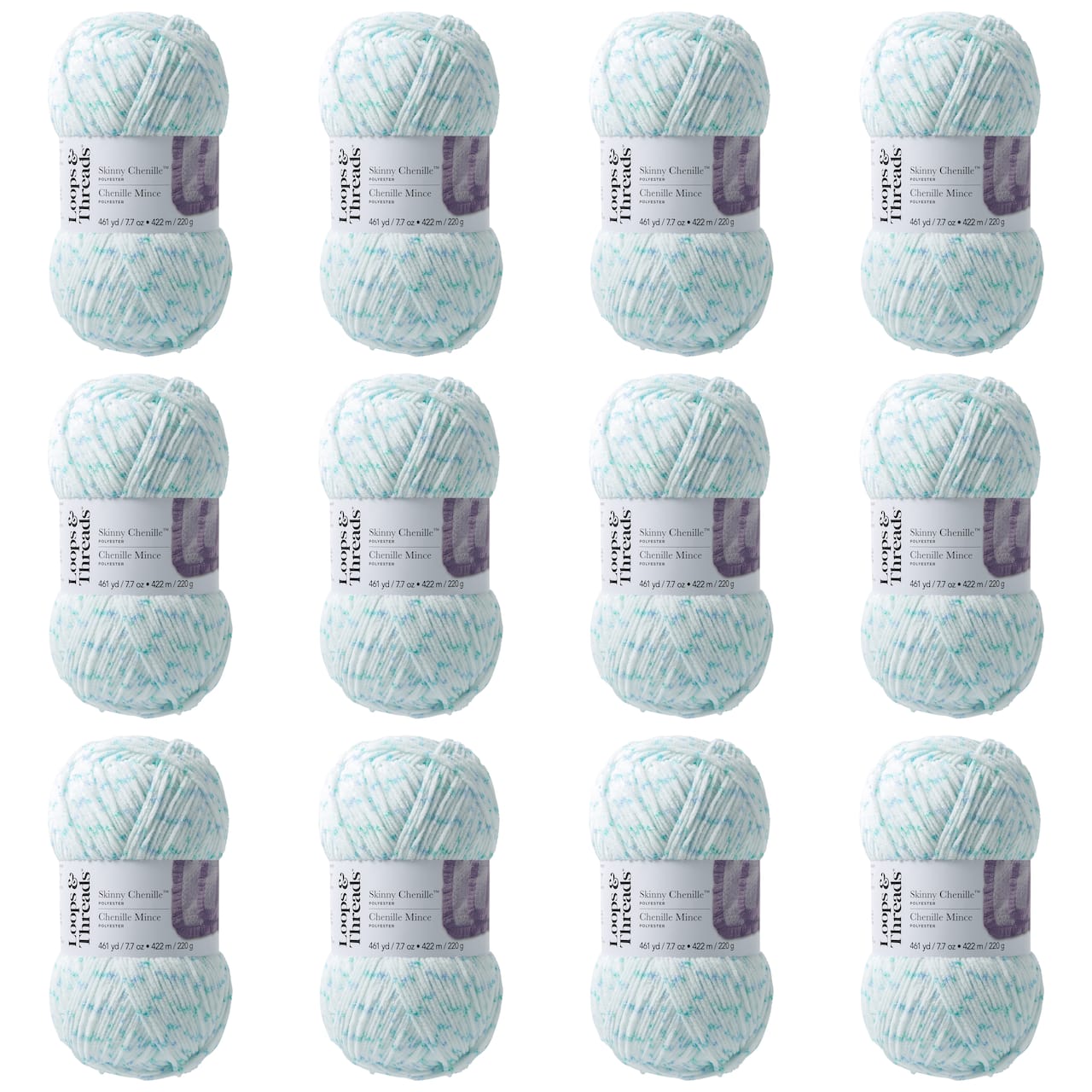 12 Pack: Skinny Chenille™ Multi Yarn by Loops & Threads®